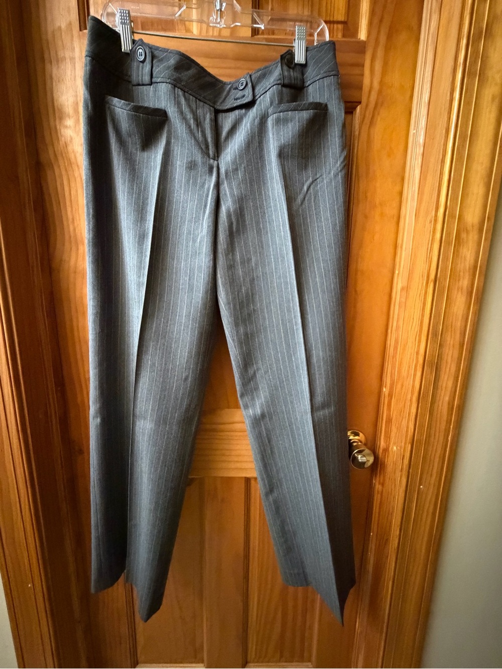 LOFT Ann Taylor Marisa Gray Pinstripe Dress Pants Size 10 Work